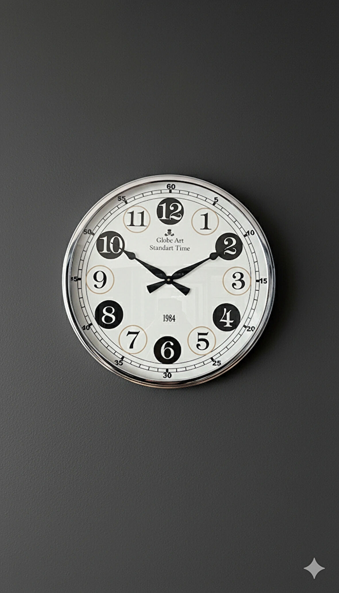 Metal Kasa Dekoratif Duvar Saati