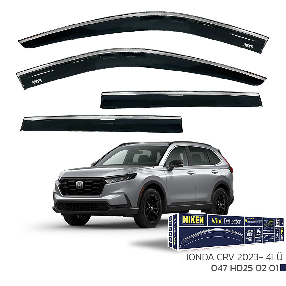 Honda Crv Kromlu Cam Rüzgarlığı Niken 2023+ sonrası uyumlu
