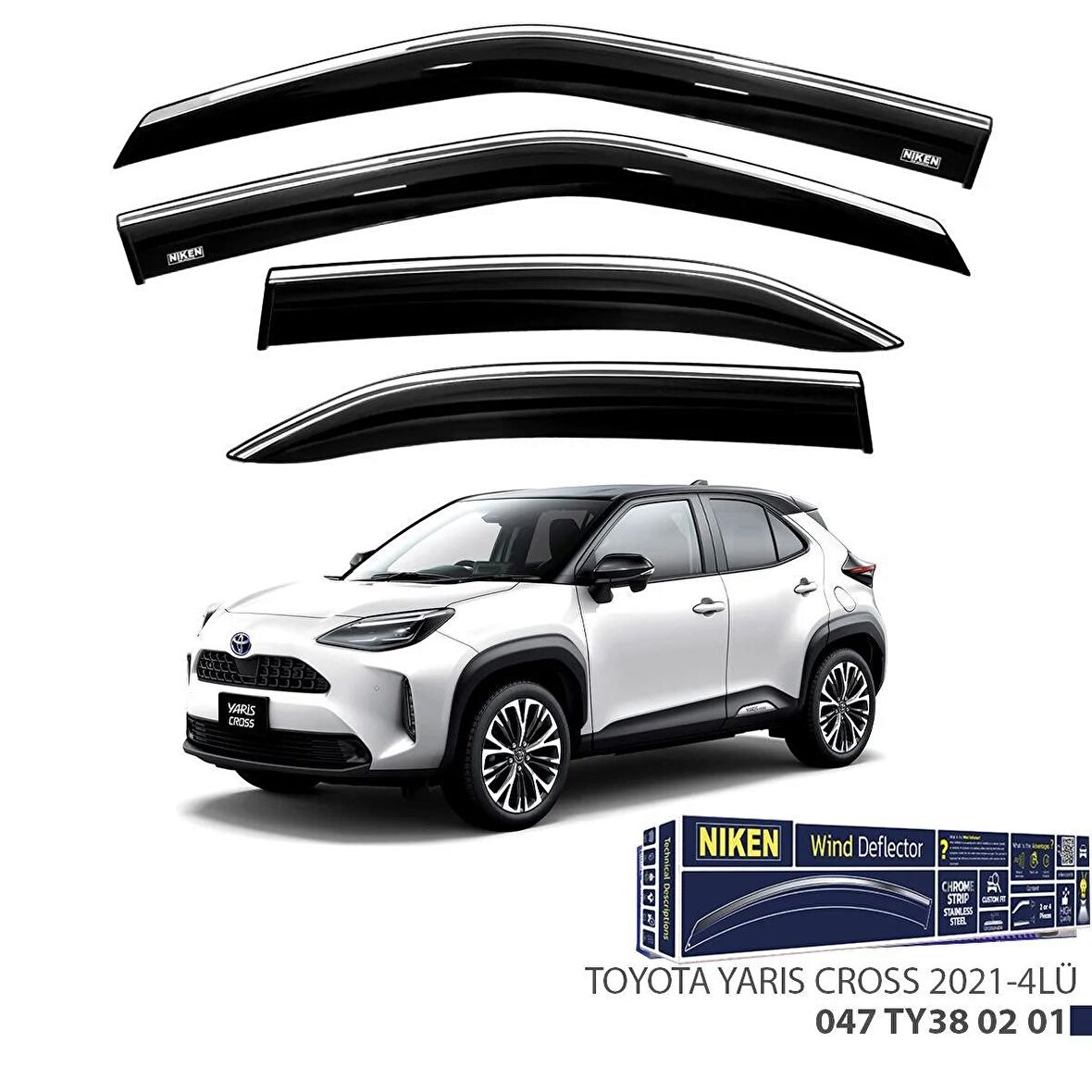 Toyota Yaris Cross Kromlu Cam Rüzgarlığı Niken 2021+sonrası uyumlu