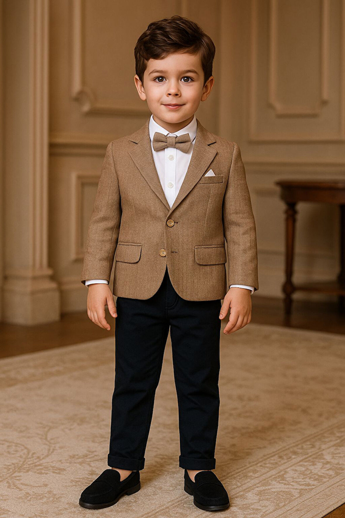 Erkek Çocuk Gabardin Pantolonlu Ceketli Takım