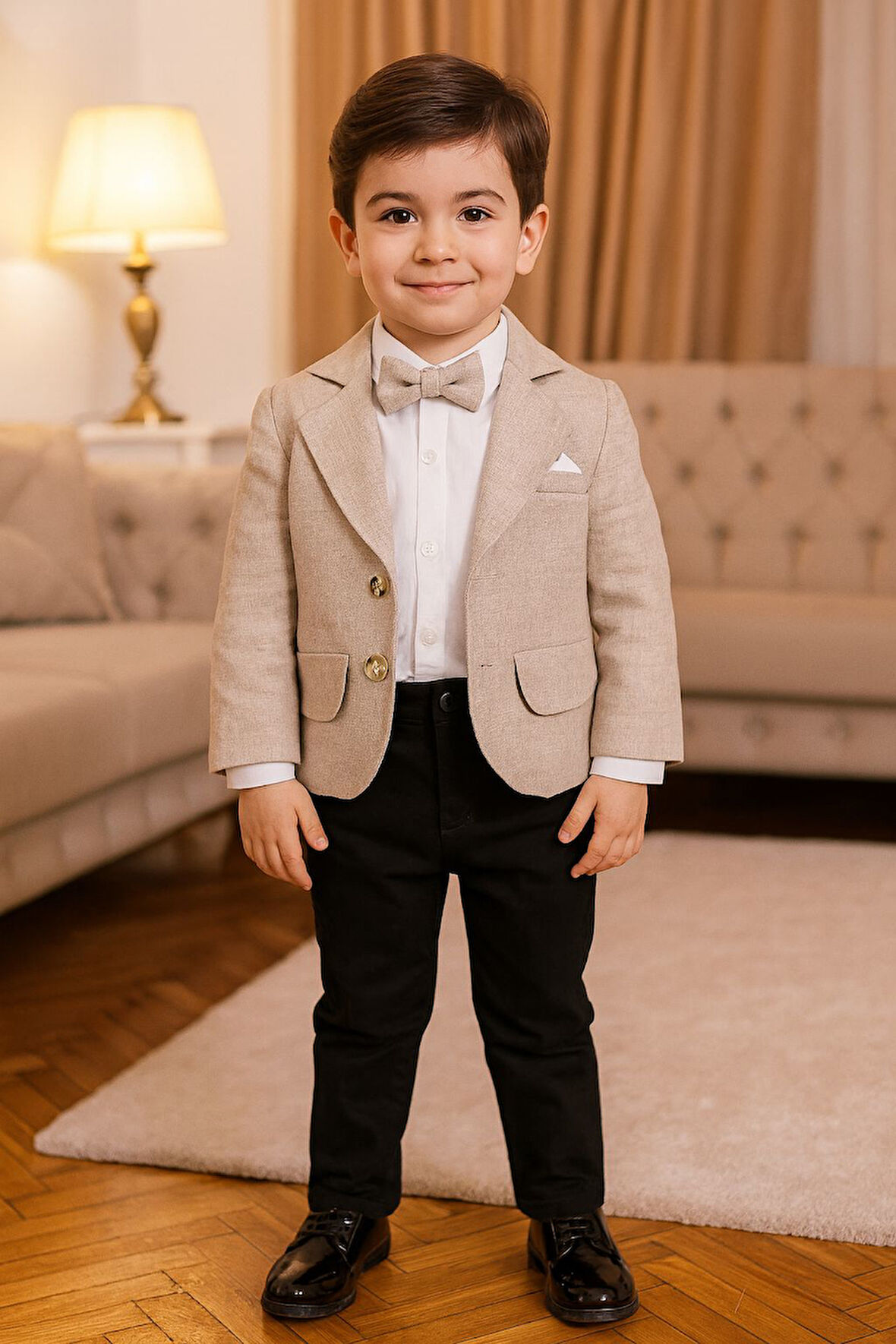 Erkek Çocuk Gabardin Pantolonlu Ceketli Takım