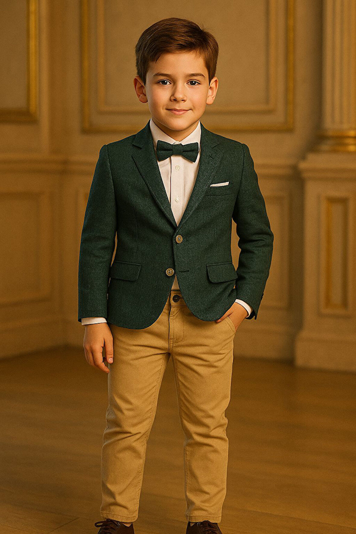 Erkek Çocuk Gabardin Pantolonlu Ceketli Takım