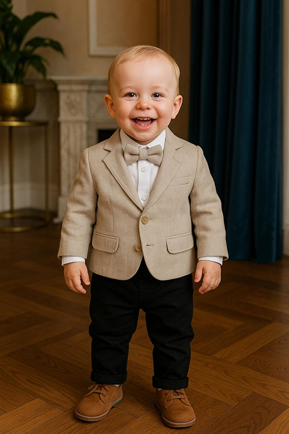 Erkek Bebek Zıbınlı Ceketli 4'lü Takım