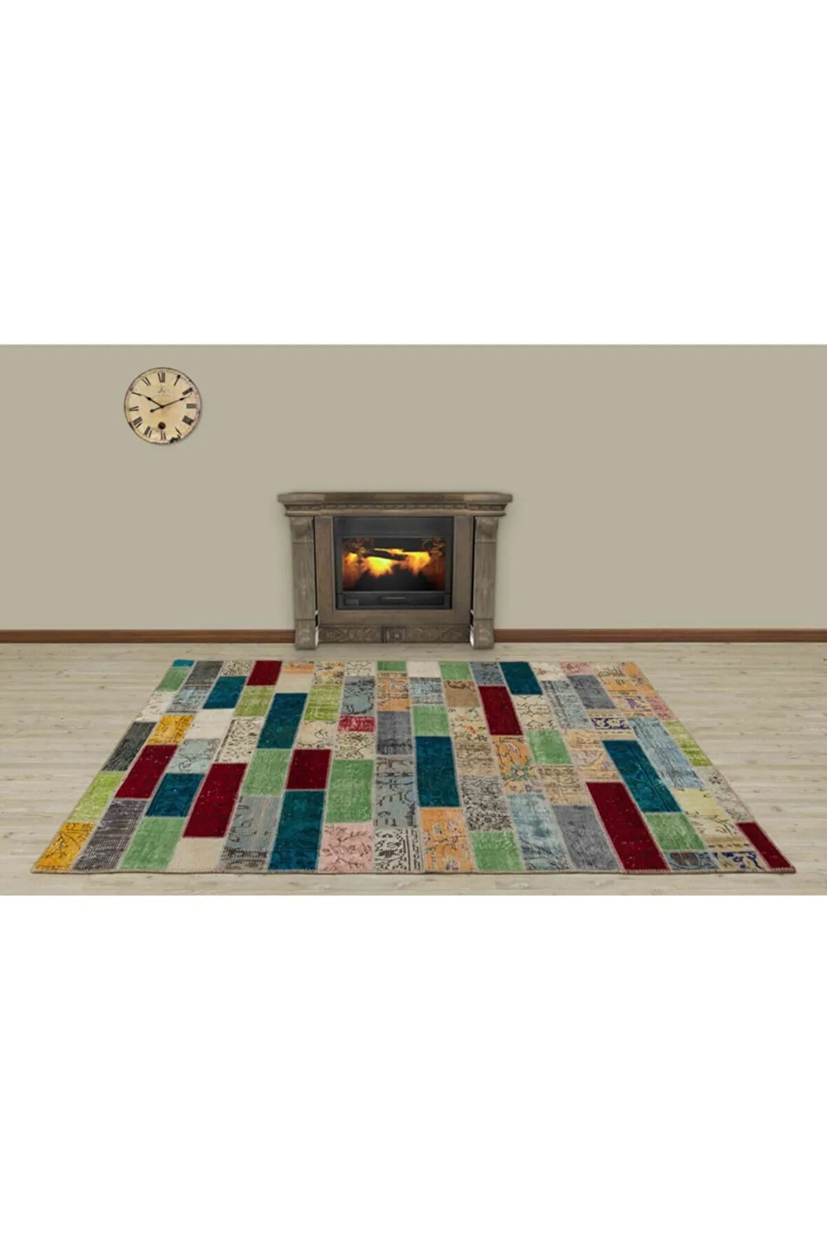 Çok Renkli Patchwork Eskitme Halı 160 X 230 Model : 5050