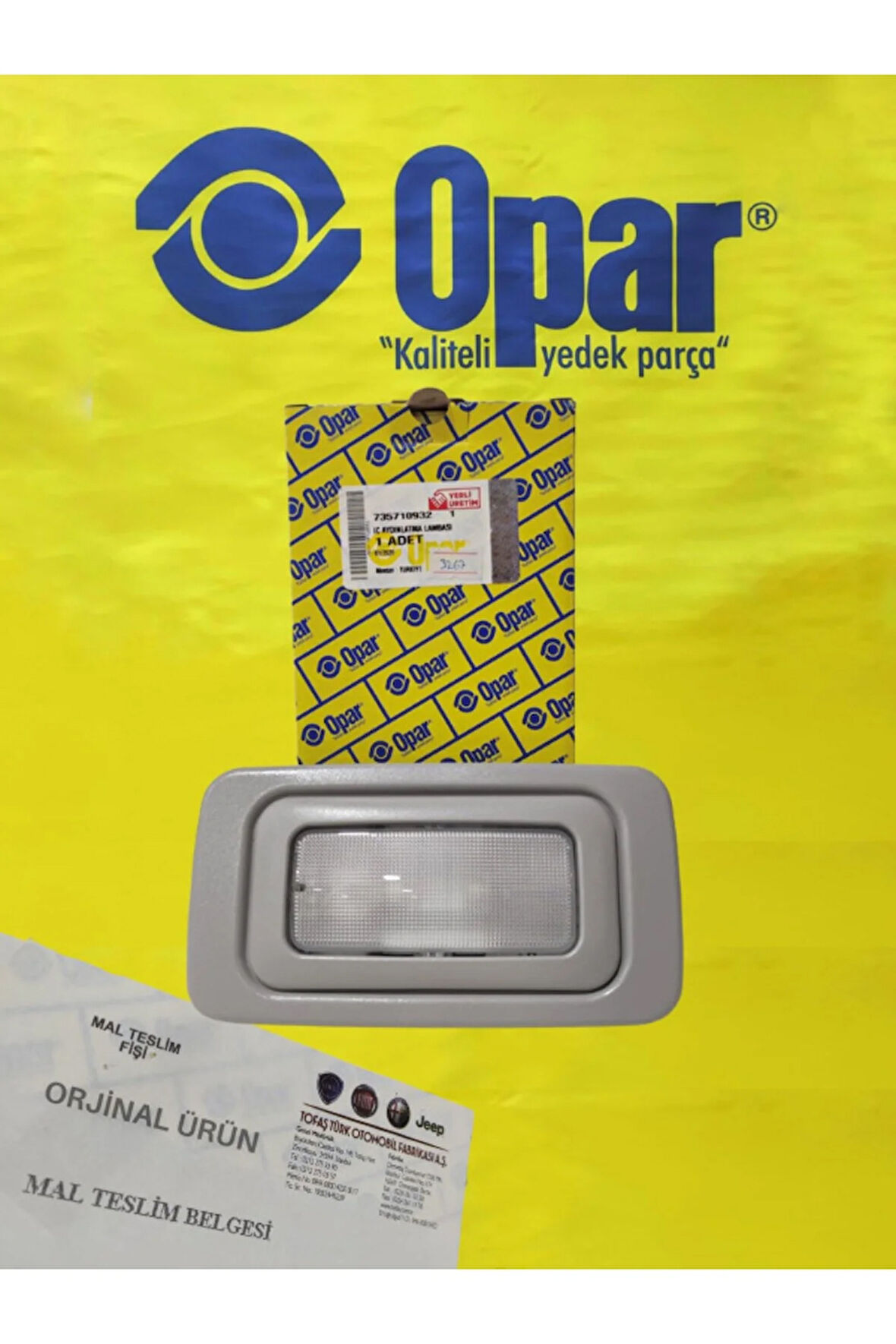 Fiat Doblo Uyumlu Ön İç Tavan Lambası 735710932