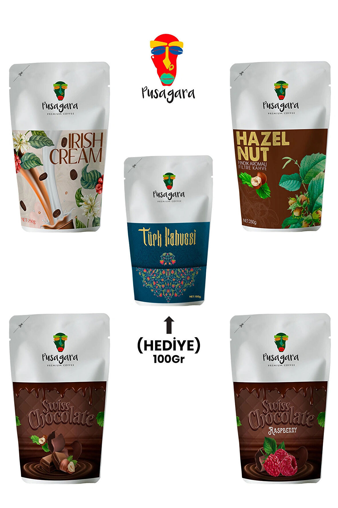 Pusagara Aromalı Filtre Kahve Deneme Seti 4 Paket