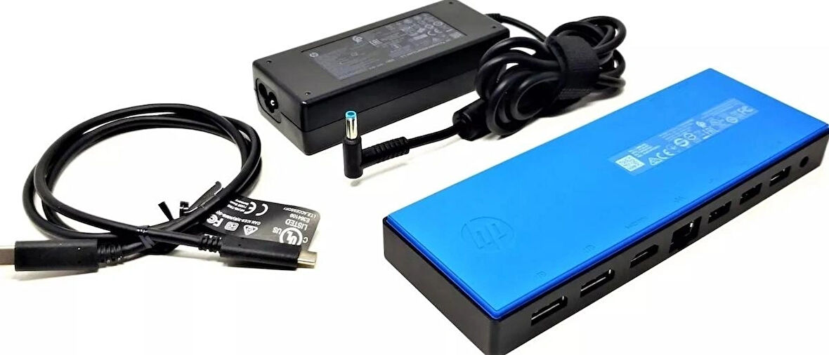 HP Elite USB-C Dock G4 x2 DisplayPort x1 HDMI xRJ45 x3 USB 3.0 + HP Güç Adaptörü HSTNH-U601