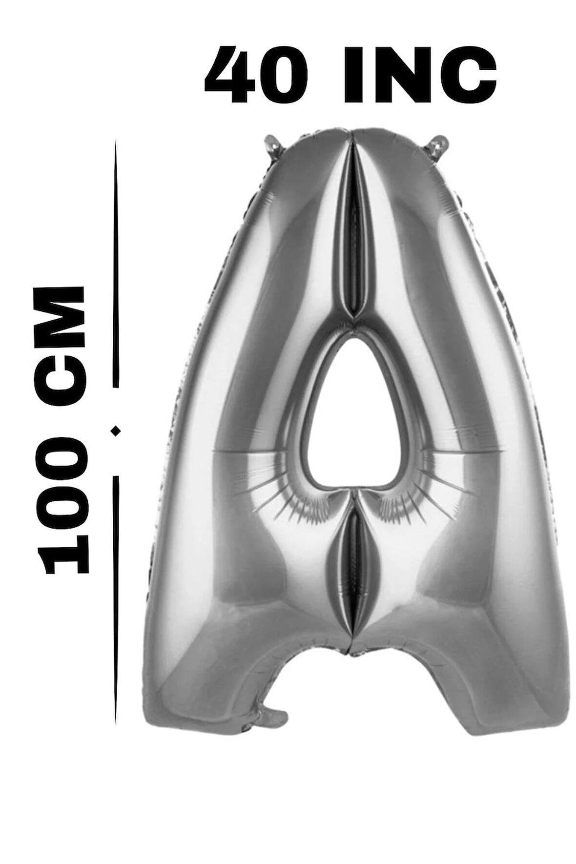 Folyo Balon Harf Gümüş Renk 100 cm 40 inc Helyum Uyumlu