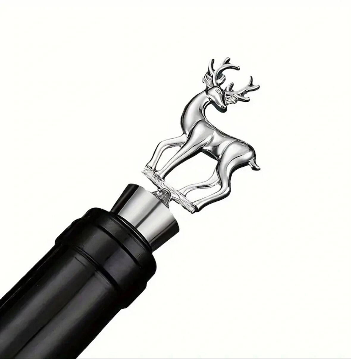 Zarif Gümüş Gri Kaplama Geyik Şeklinde Şarap Ve Şampanya Tıpası