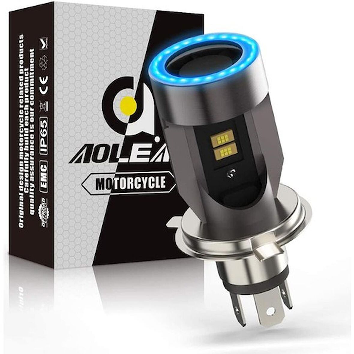 AOLEAD H4 Angle Eye Motosiklet LED Xenon Far Ampulü