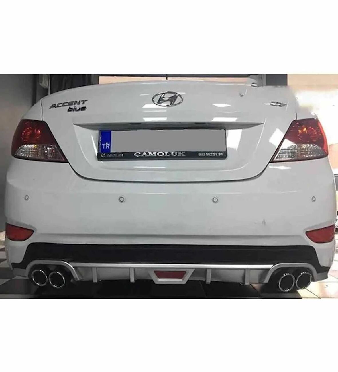 Hyundai Accent Blue uyumlu arka tampon altı difüzör Gri 2011-2019 arası