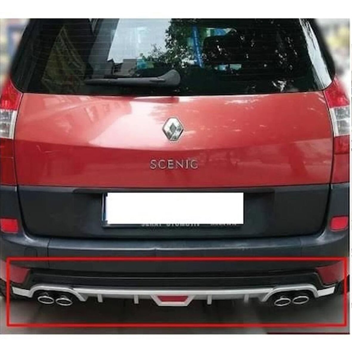 Renault Scenic 1 ve 2 uyumlu arka tampon altı difüzör Gri 1999-2009 arası