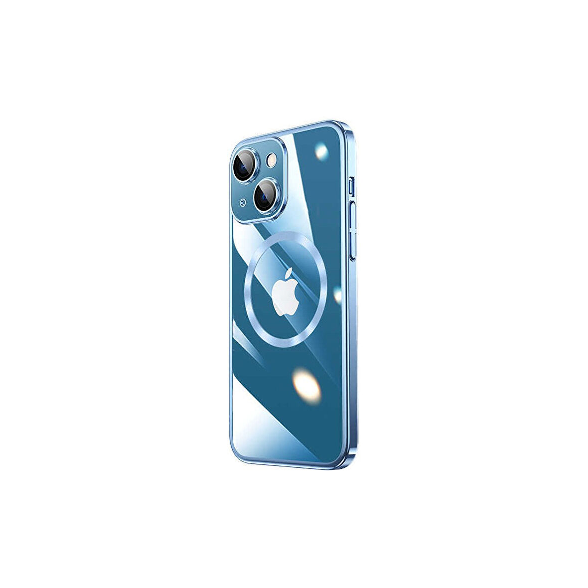 Teleplus Apple iPhone 14 Kılıf Sert Transparans Arka Kamera Korumalı Riksos Mavi