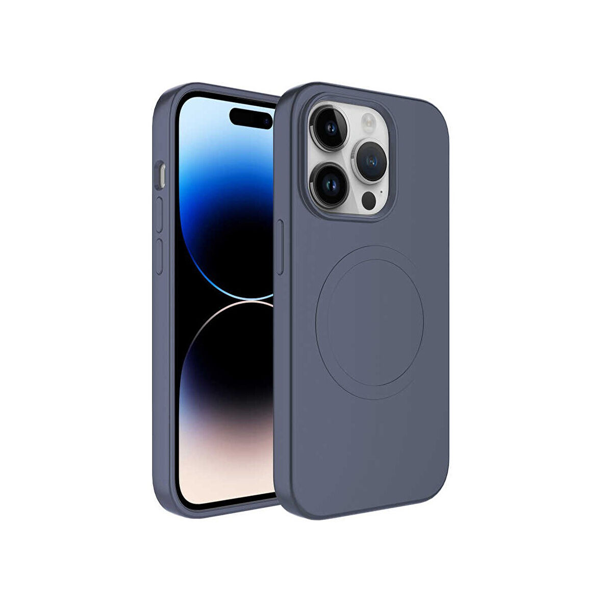 Teleplus Apple iPhone 14 Pro Kılıf Plas Tacsafe Wireless Şarj Özellikli Silikon Lavanta Grisi
