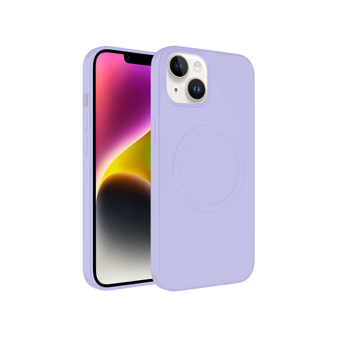 Teleplus Apple iPhone 14 Kılıf Plas Tacsafe Wireless Şarj Özellikli Silikon Lila