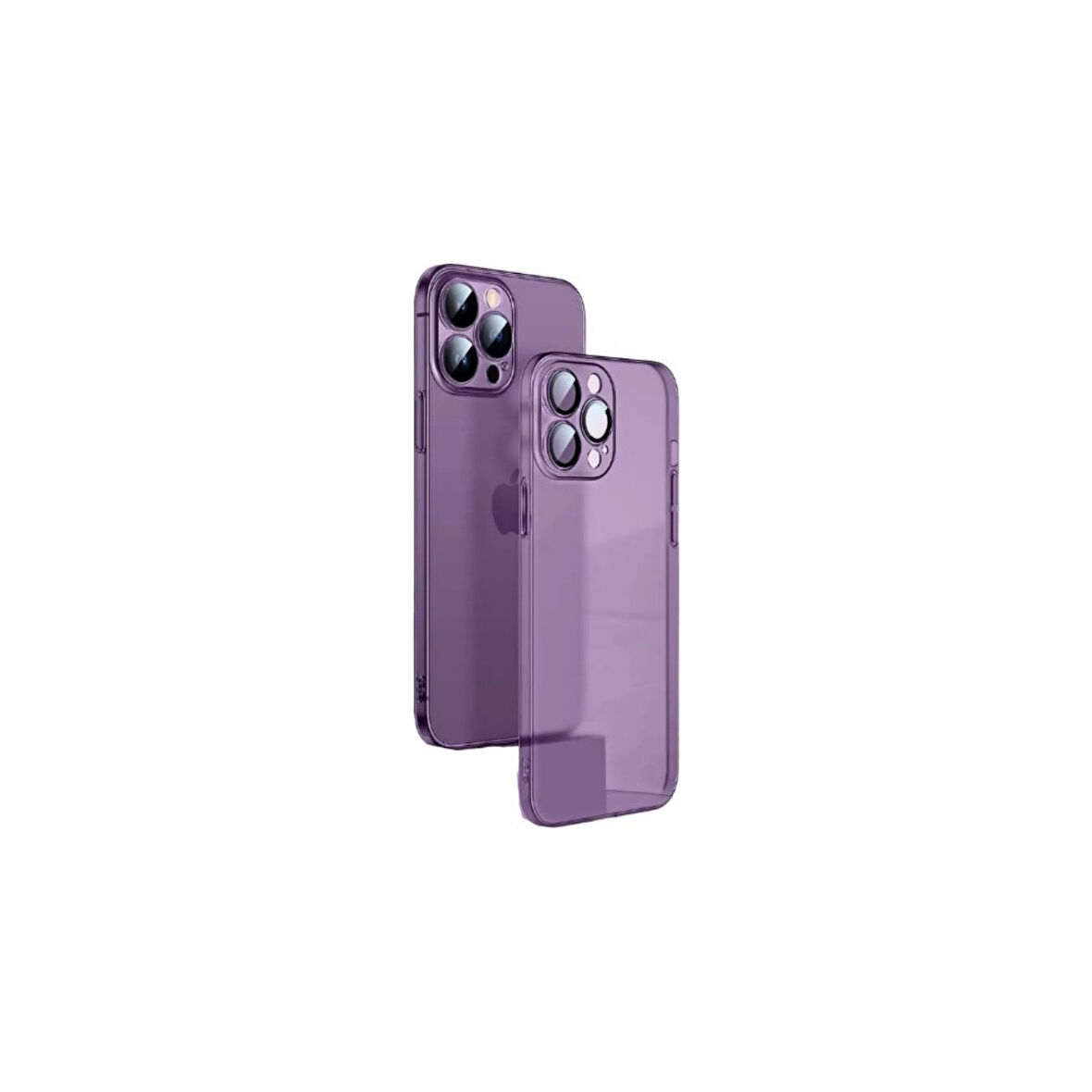 Teleplus iPhone 14 Pro Kılıf Kamera Korumalı Mat Pp Alp Silikon Derin Mor