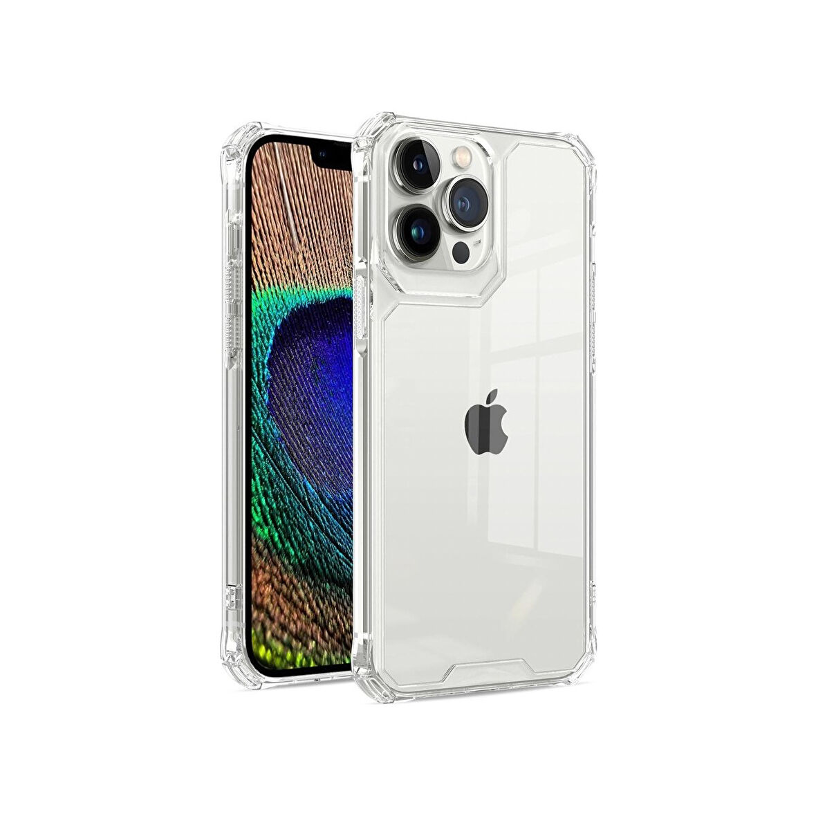 Teleplus iPhone 12 Pro Kılıf Sert Pc Darbeye Dayanıklı Kristal Alp Kapak