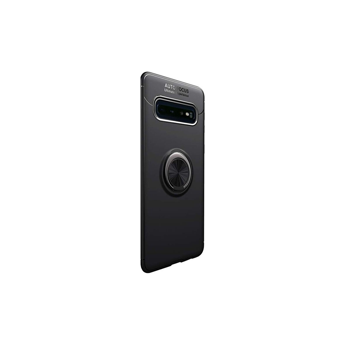 Teleplus Samsung Galaxy S10 Kılıf Ravel Yüzüklü Mıknatıslı Silikon Siyah