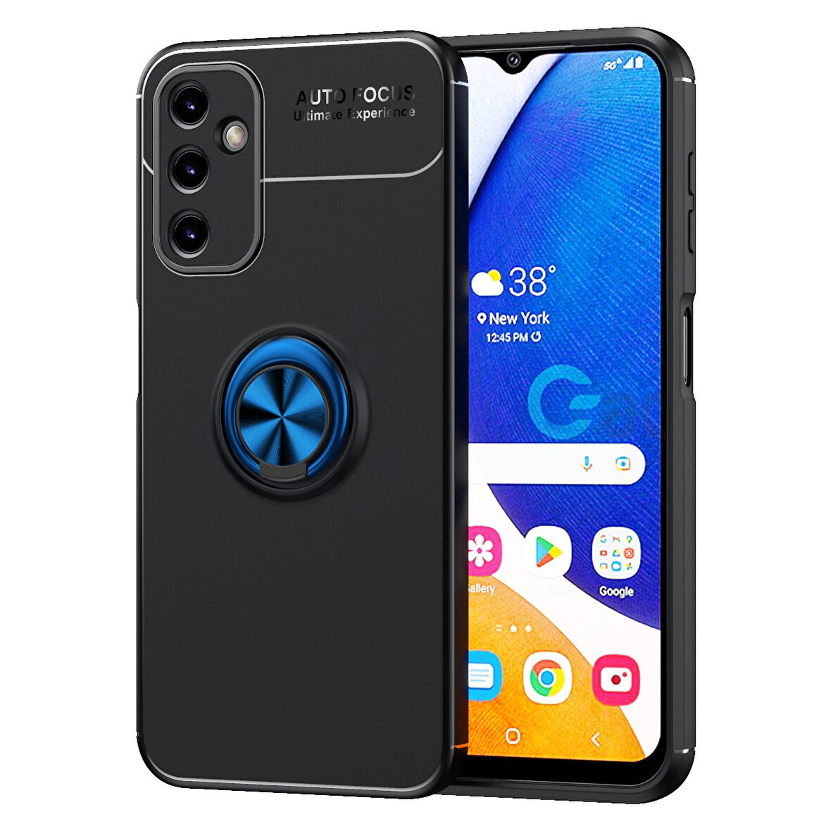 Teleplus Samsung Galaxy A14 Kılıf Ravel Silikon Yüzüklü Mıknatıslı Mavi