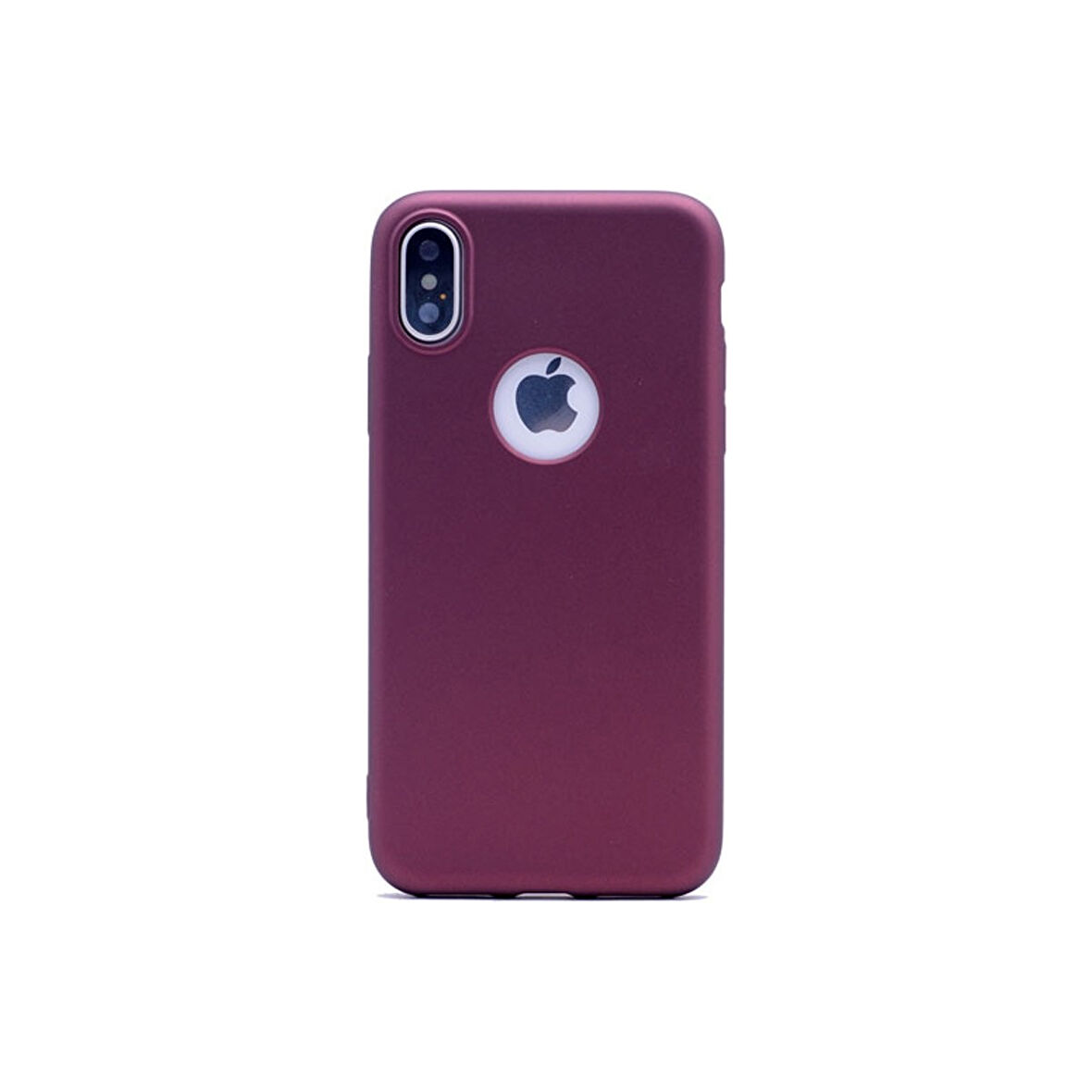 Teleplus Apple iPhone x Kılıf Premier Silikon Kılıf Mat Kılıf Mürdüm
