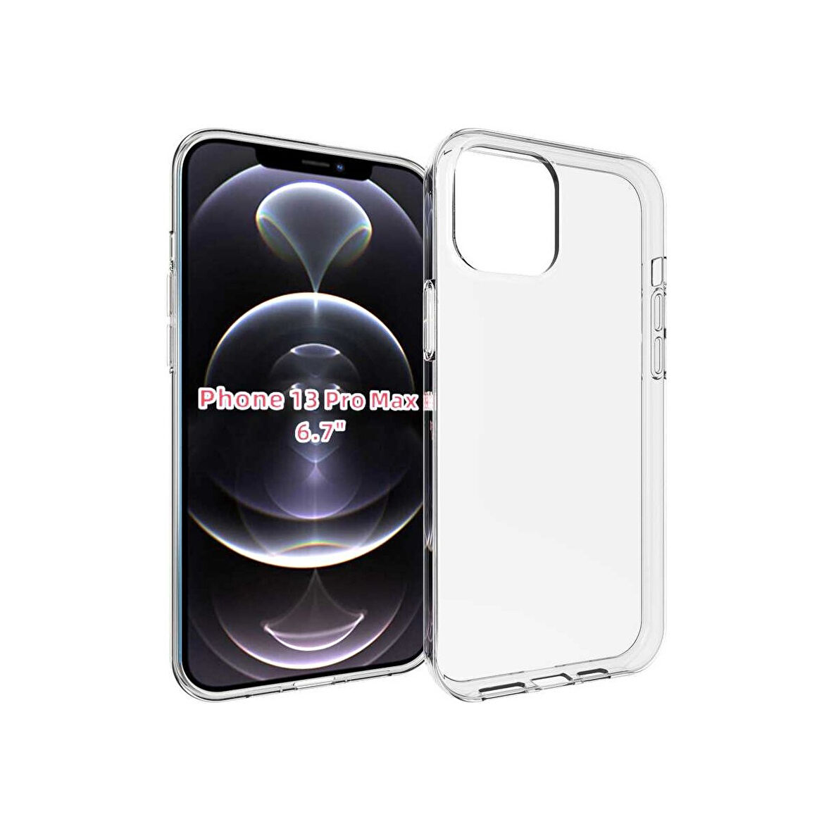 Teleplus Apple iPhone 13 Pro Max Kılıf Süper Silikon Korumalı Şeffaf Renksiz