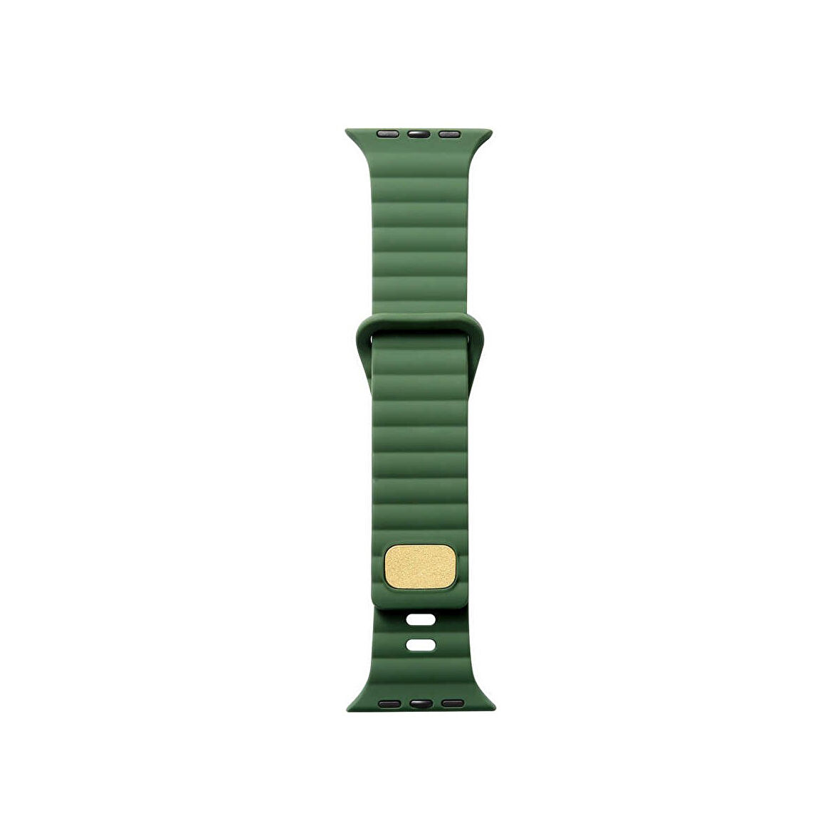 Teleplus Watch 4 5 38MM Kordon Silikon Metal Tokalı Ayarlanabilir KRD73 Koyu Yeşil