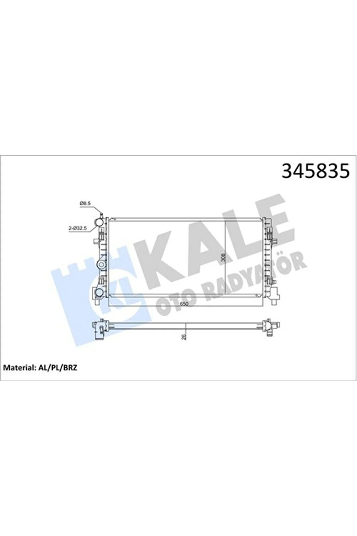 Su Radyatörü A1 10 Ibıza Iv-Toledo Iv 08 Fabıa Iı-Rapıd-Roomster 06 Polo 09 1.2 1.6 1.9tdı 1.