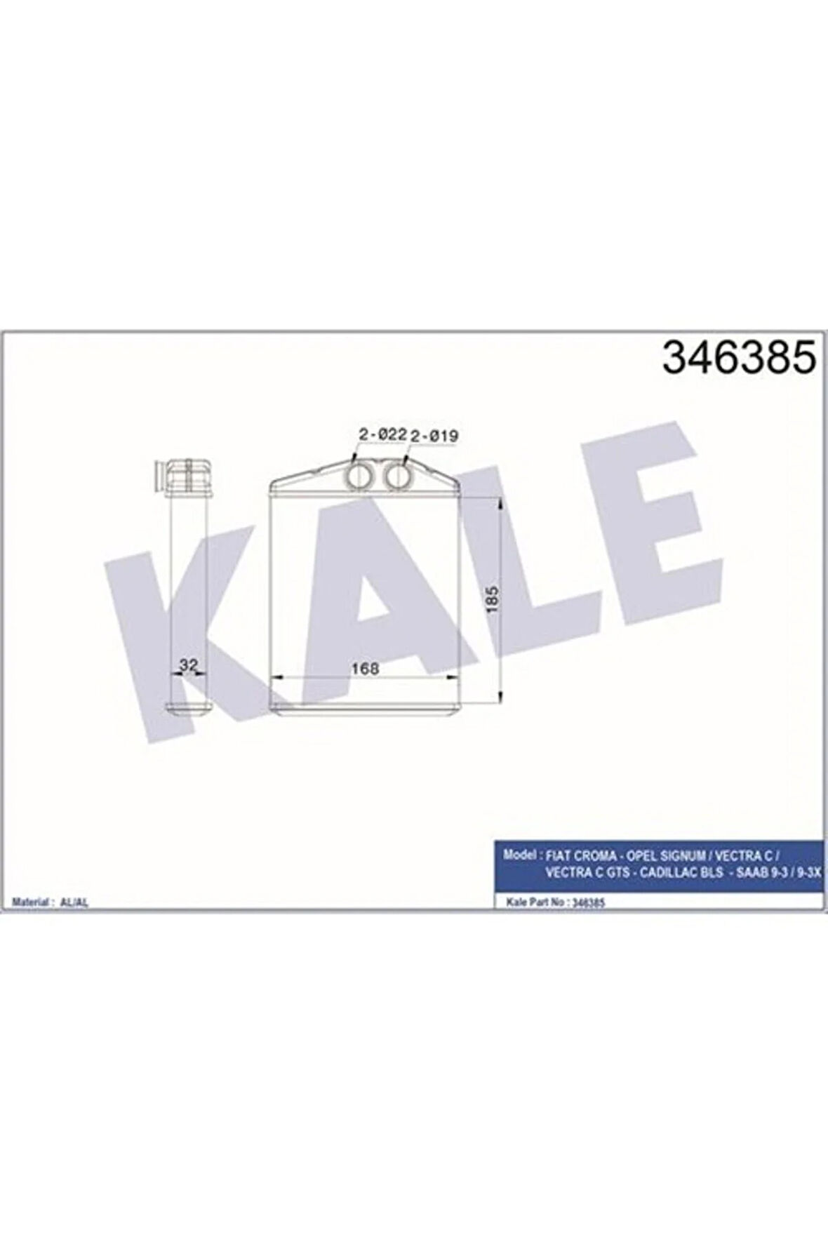 Kalorifer Radyatörü Vectra C 02 Sıgnum 03 Z18XER 185X169