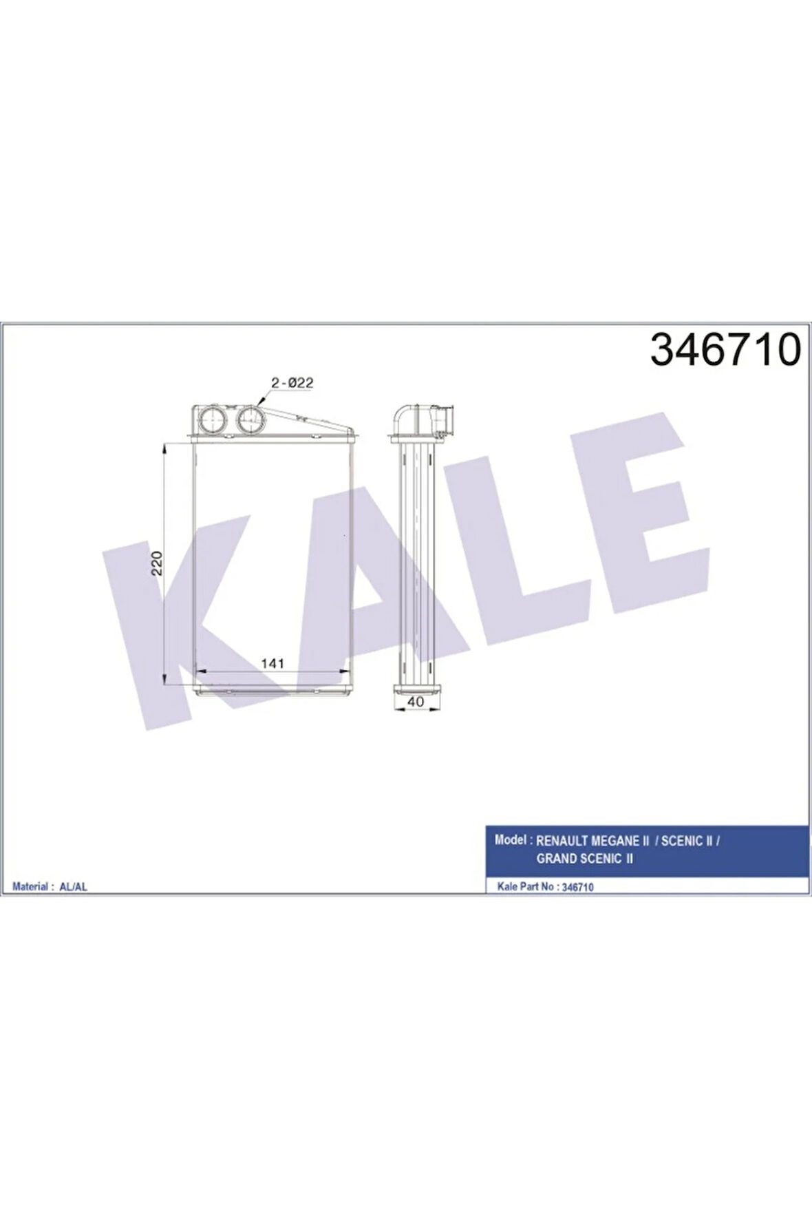 KALORİFER RADYATÖRÜ BRAZİNG MEGANE 2 SCENİC 2 GRAND SCENİC 2 7701207712 346710