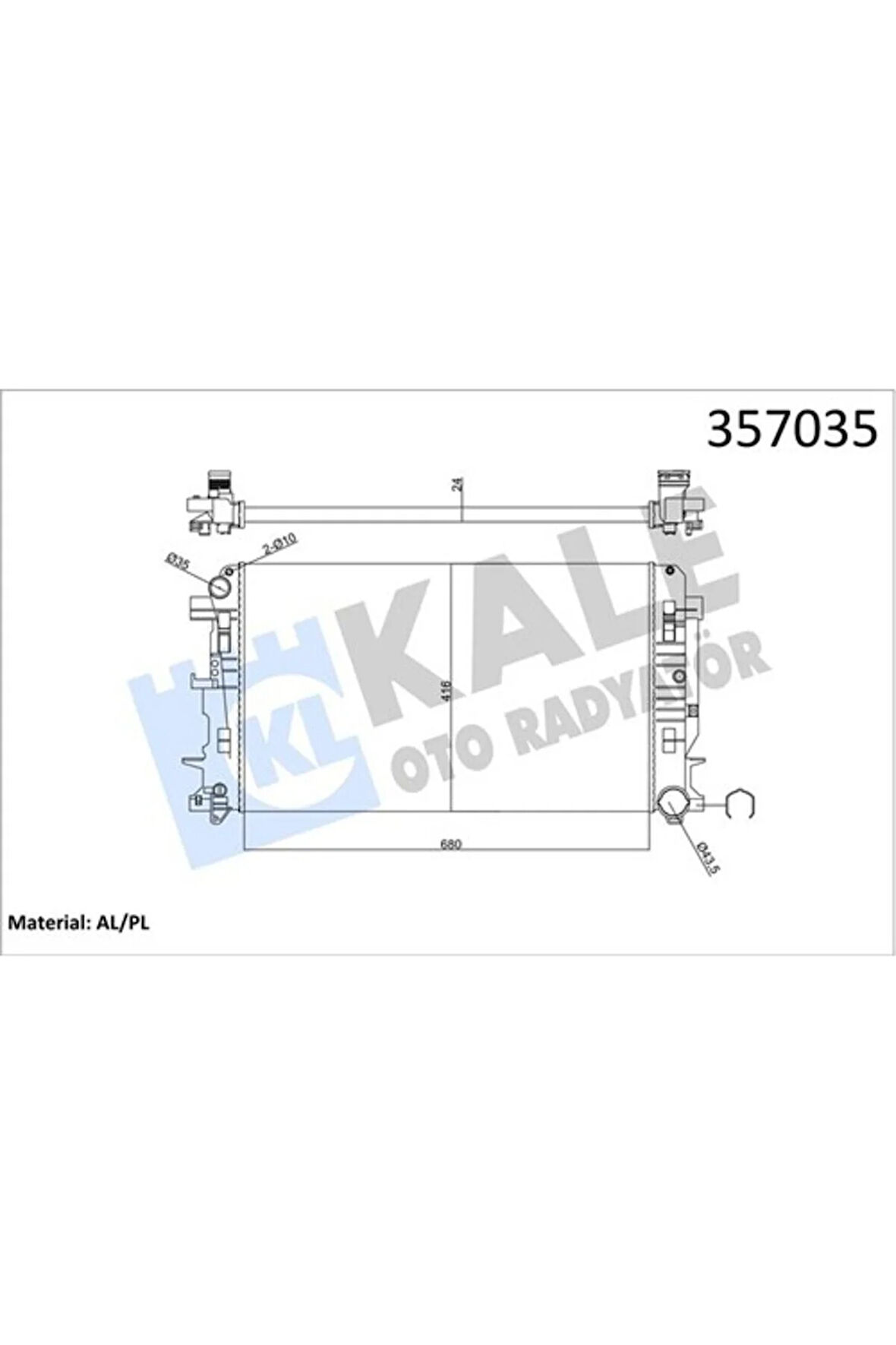 Motor Su Radyatoru Mercedes Sprınter B906 . Vw Crafter 30-35-50 680X416X24 A9065000002-2E012125