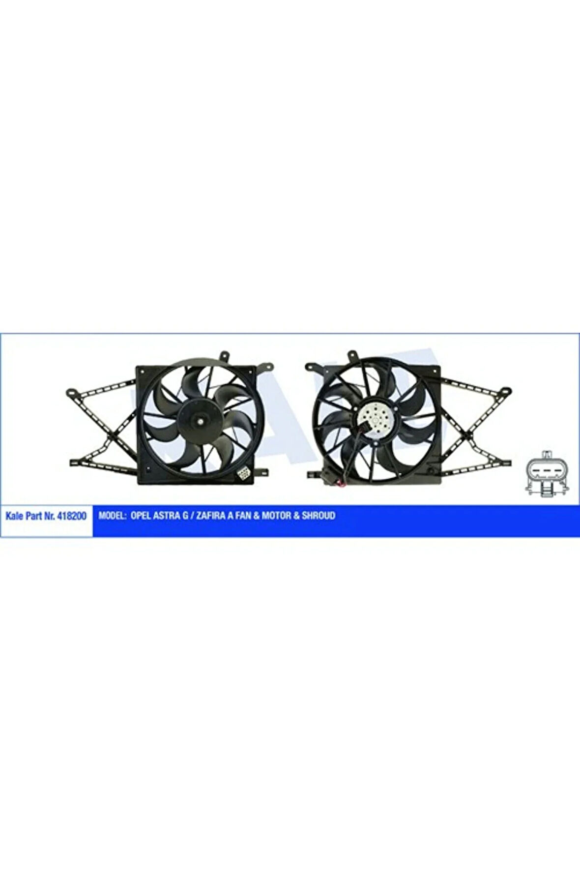 418200-FAN Motoru Opel Astra G / Zafıra A 230W 380MM Fan-Motor-Davlumbaz