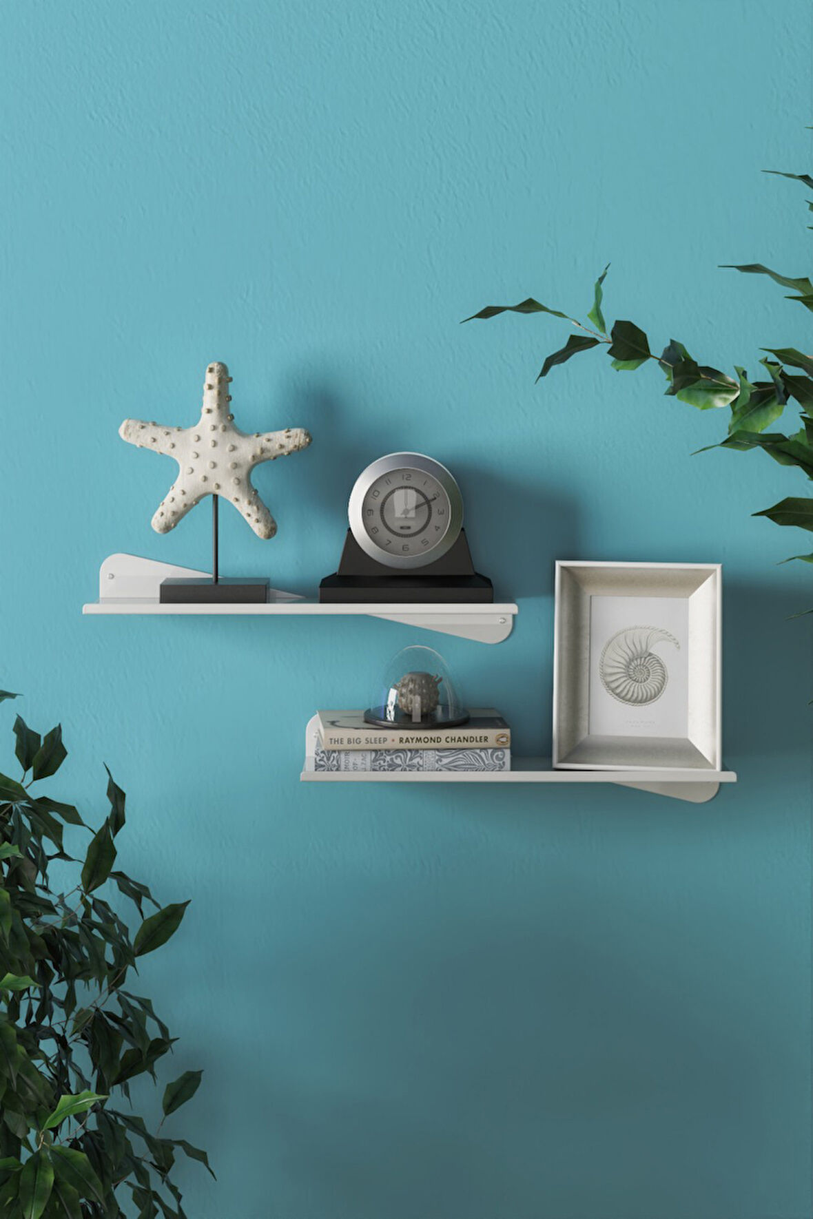 Lyla Concept Kelebek Metal Duvar Rafı ,Dekoratif Beyaz Raf
