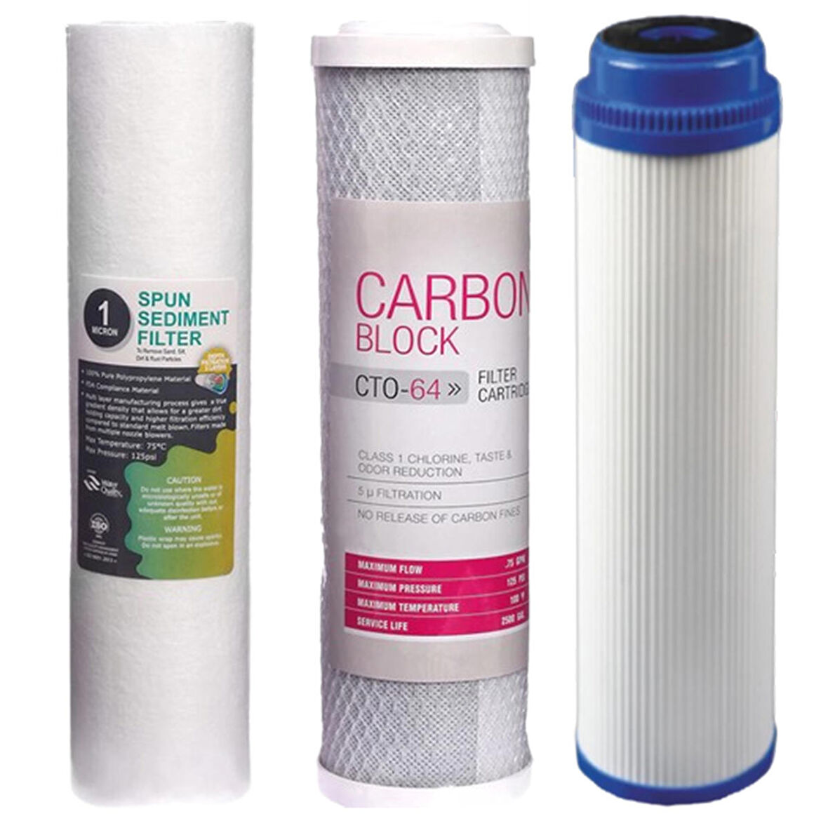 Naturel Açık Kasa Su Arıtma Cihazı Filtre Seti (3 Filtre)