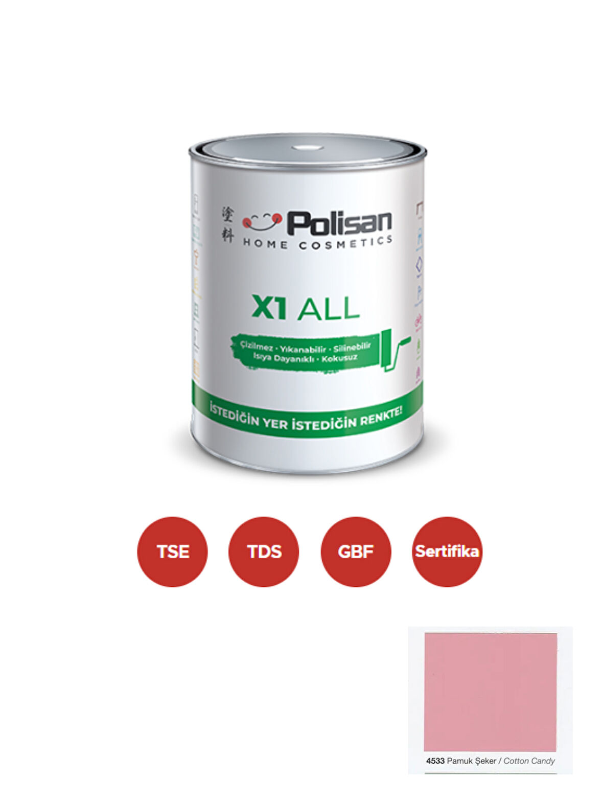 POLİSAN X1 ALL Dönüşüm Boyası 0,75 Lt Pamuk Şeker / 4533
