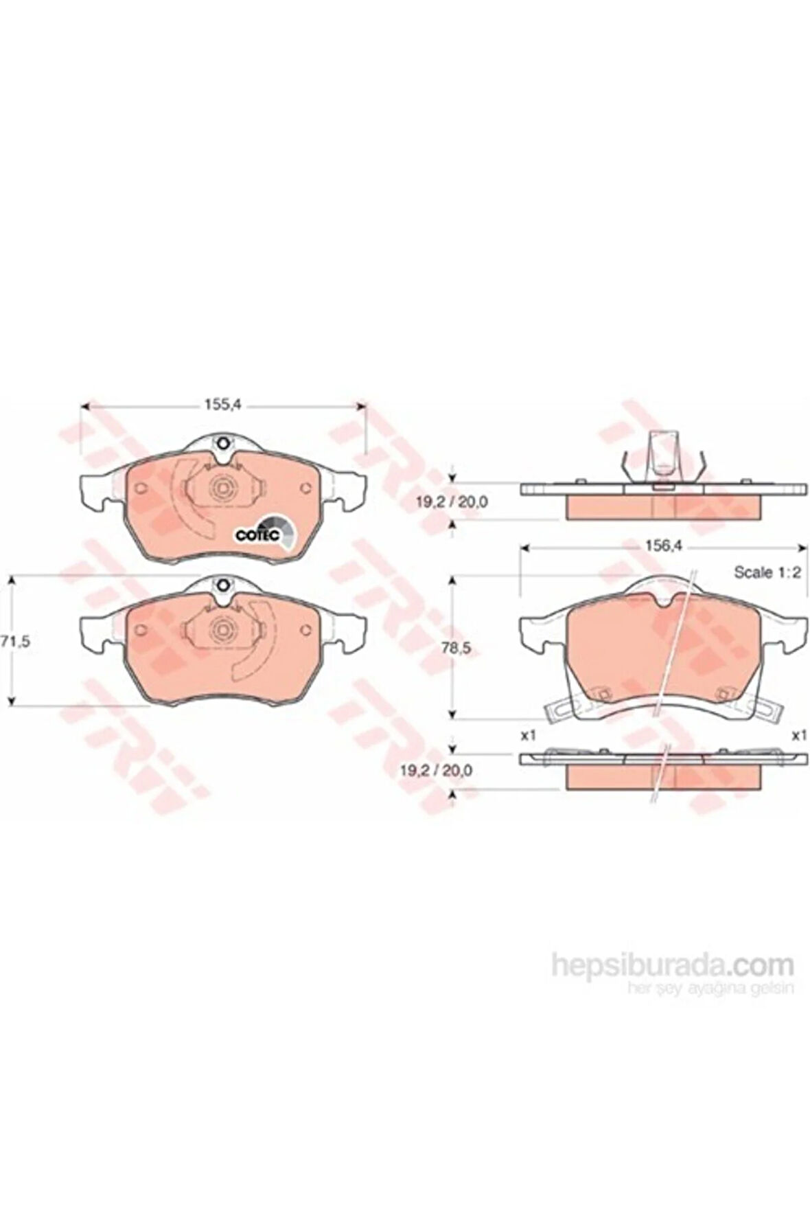 - Fren Balatası Ön (Opel :Astra G 1.8 16V, 2.0 16V) - Gdb1350