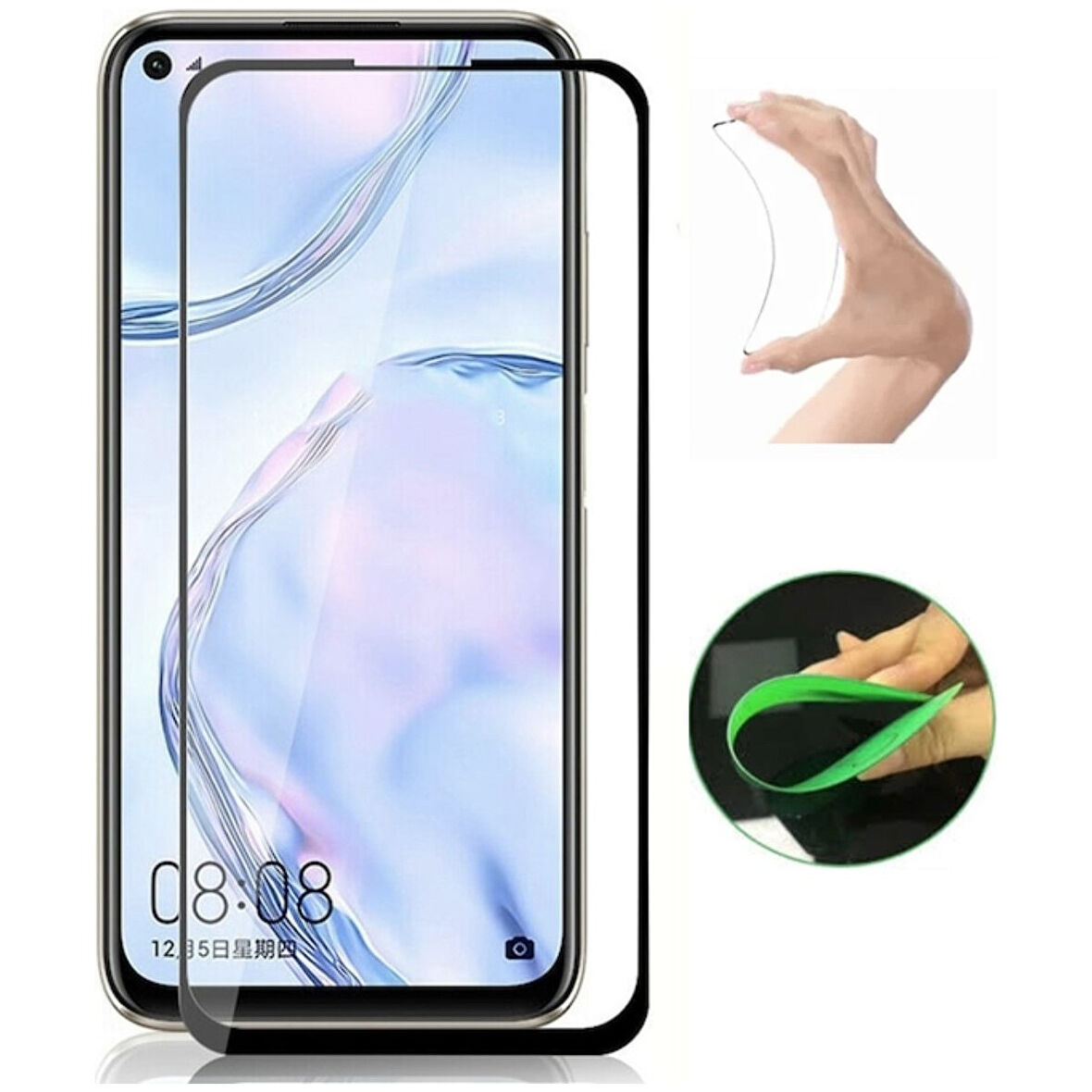 Xiaomi Redmi Note 10 Ekran Koruyucu Seramik Nano Cam Esnek Tam Full Kaplayan Kırılmaz