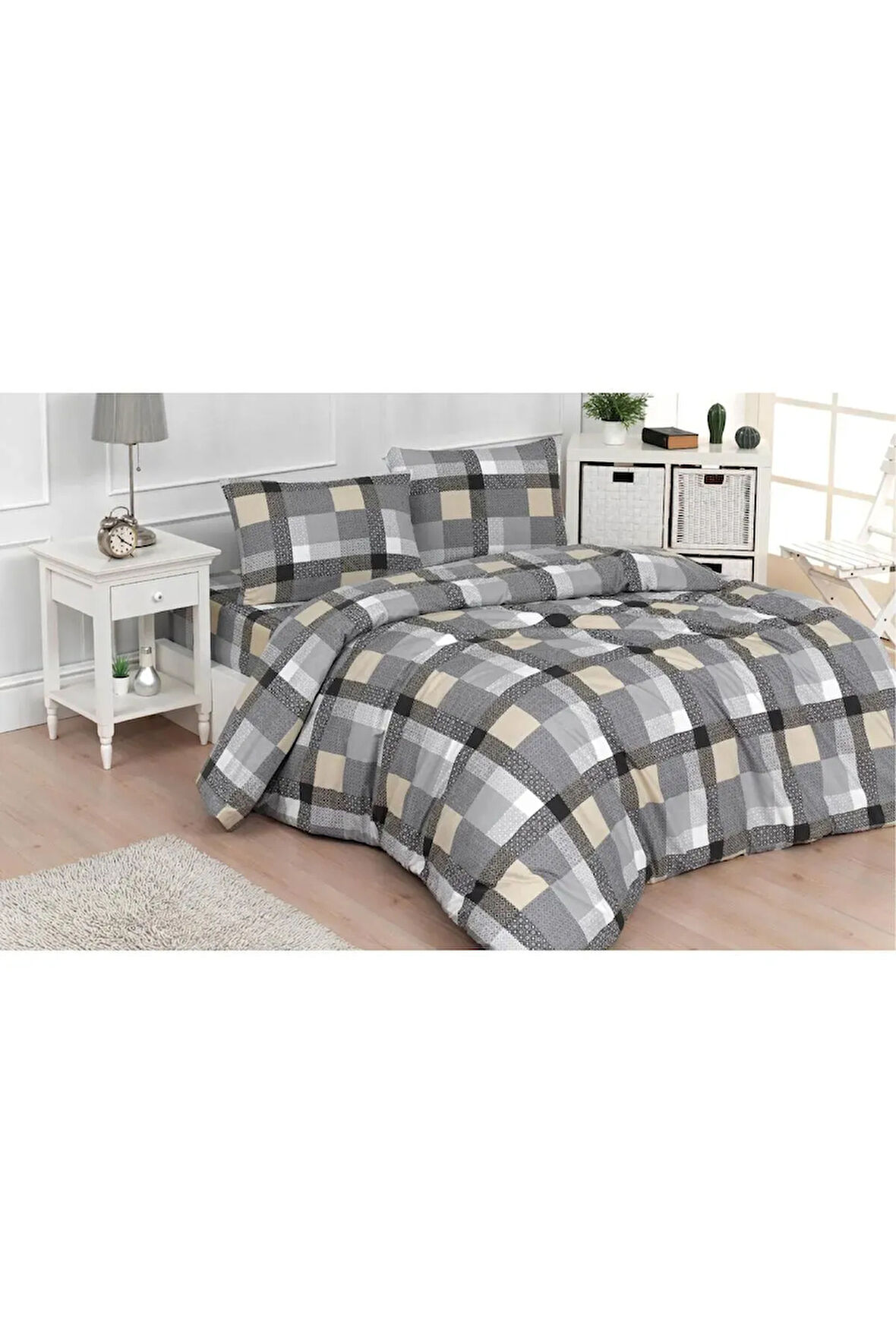 Moniva Home Battal Boy Çift Kişilik Pamuklu Nevresim Takımı 200x240 Cm