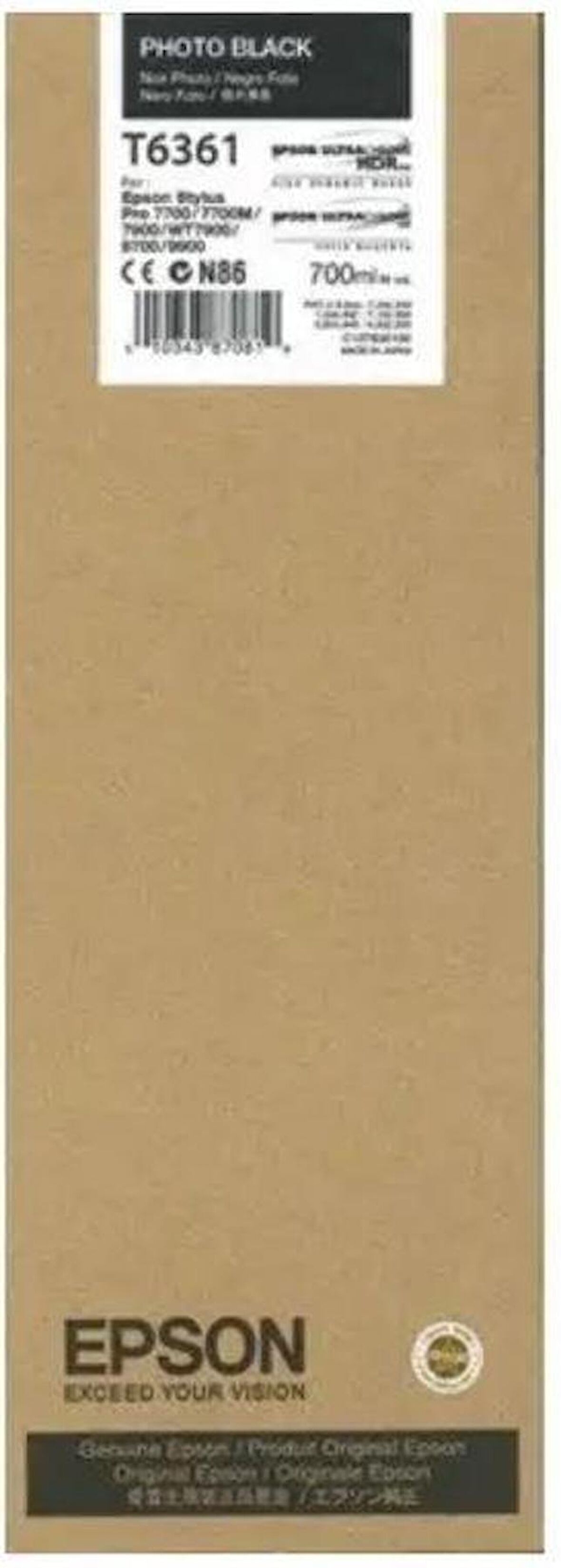 Epson T6361 C13T636100 Foto Siyah Kartuş