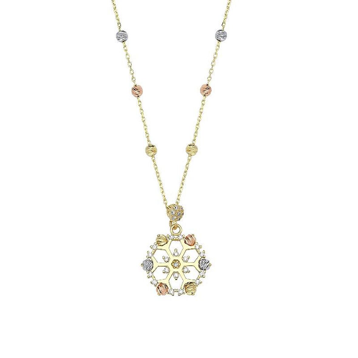 Altın Kar Tanesi Kolye