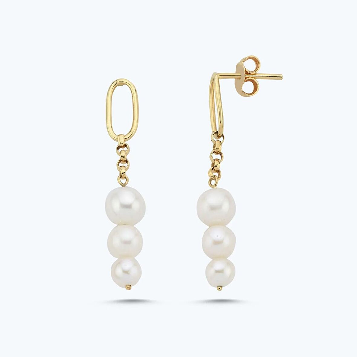 Altın İncili Küpe