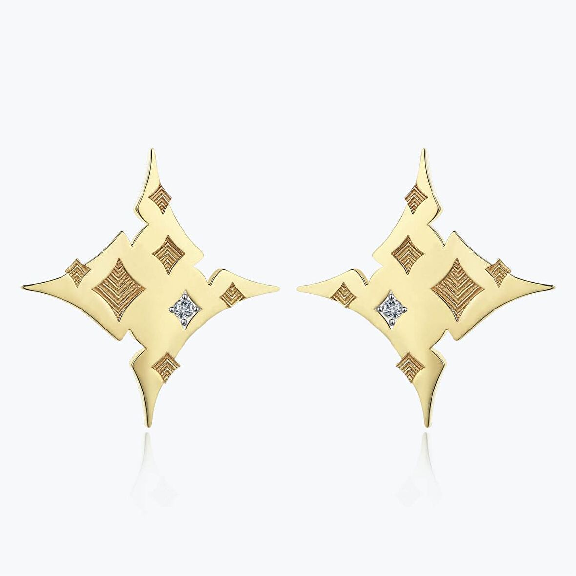 Altınbaş Yıldızı Altın Küpe