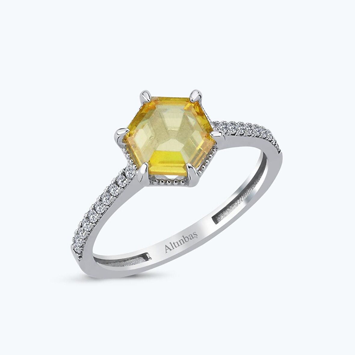 Sarı Taşlı Altın Yüzük