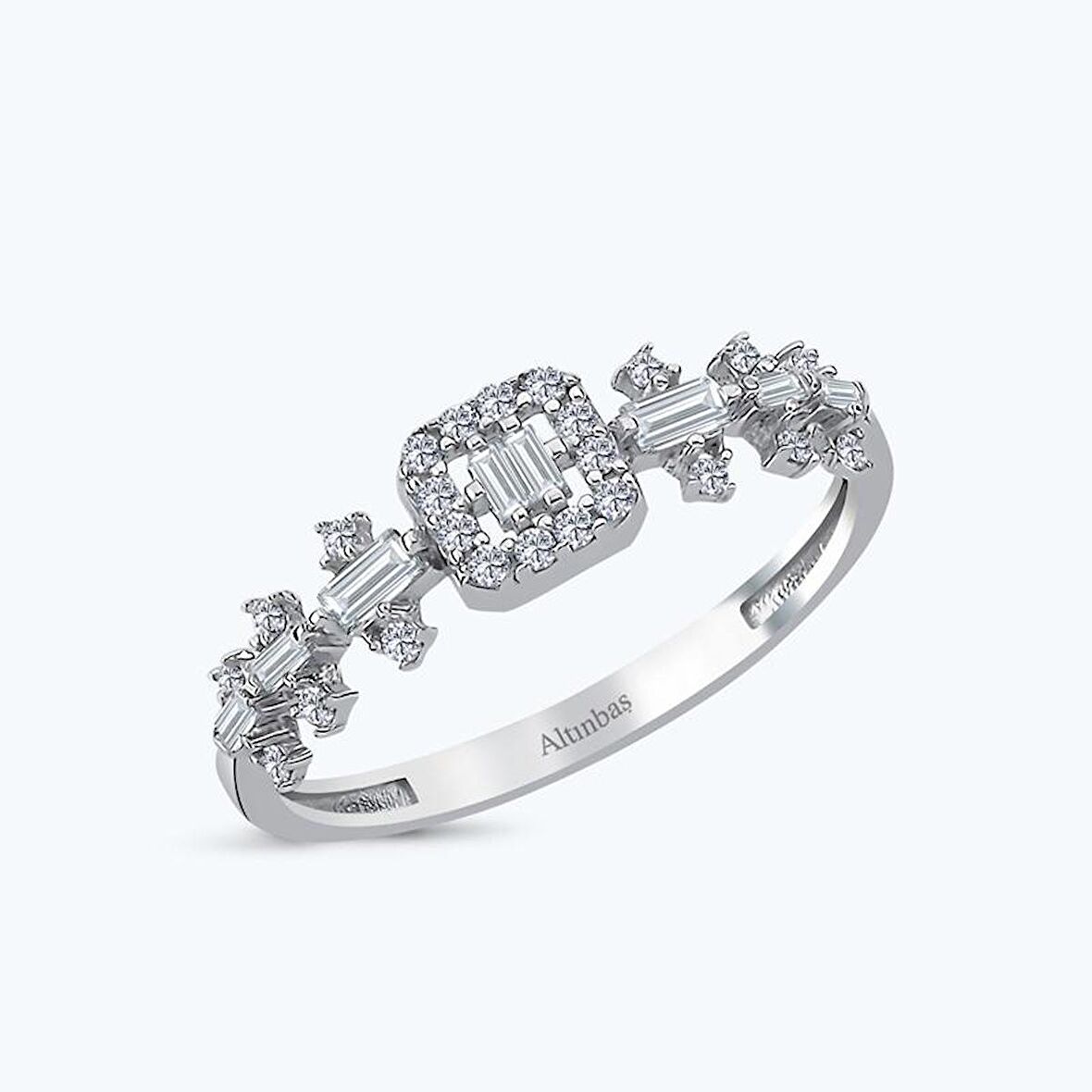 Altın Baget Taşlı Yüzük