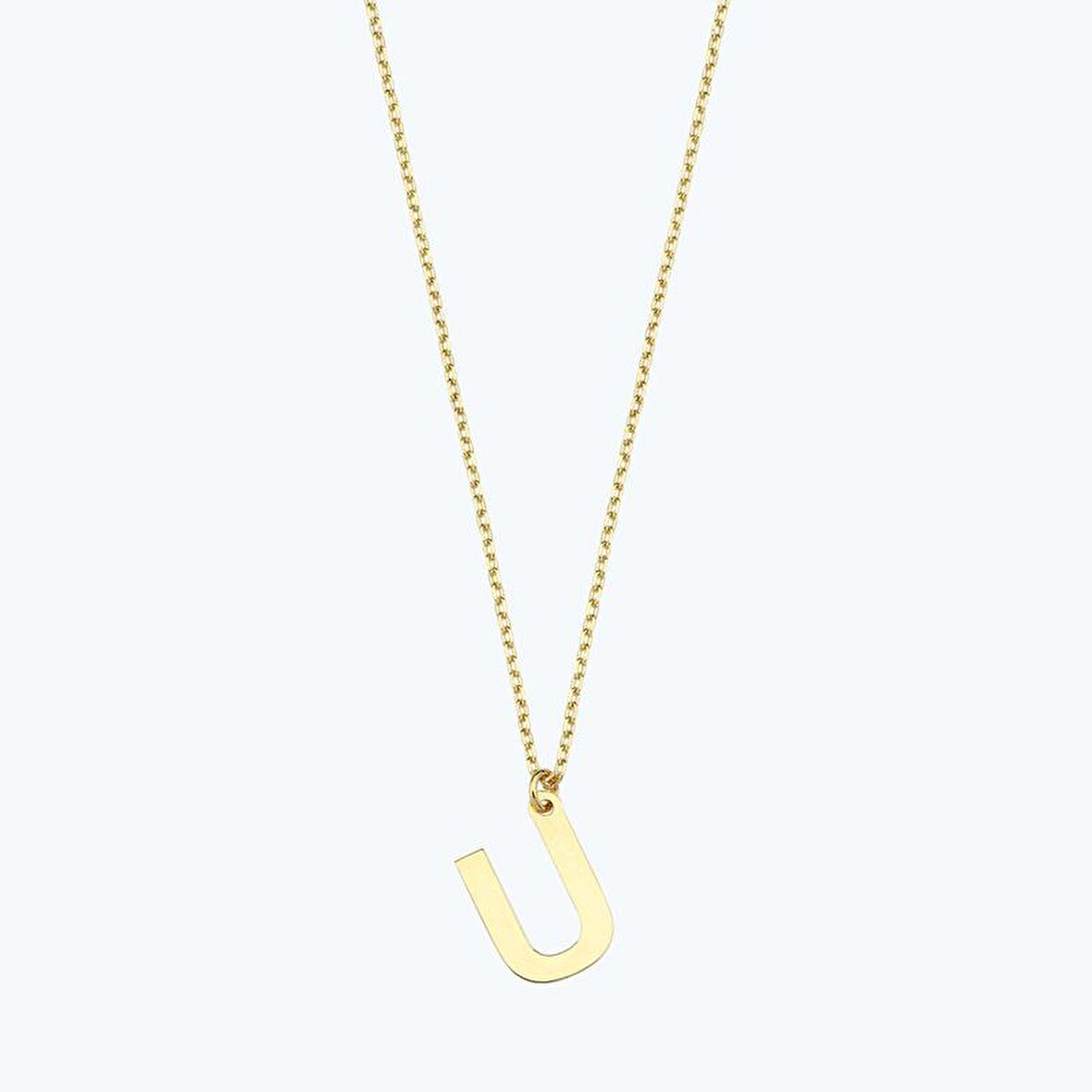 Altın U Harfi Kolye