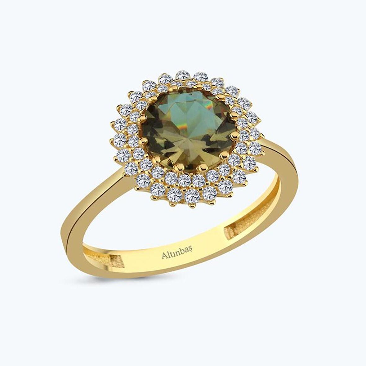 Altın Zultanit Taşlı Yüzük