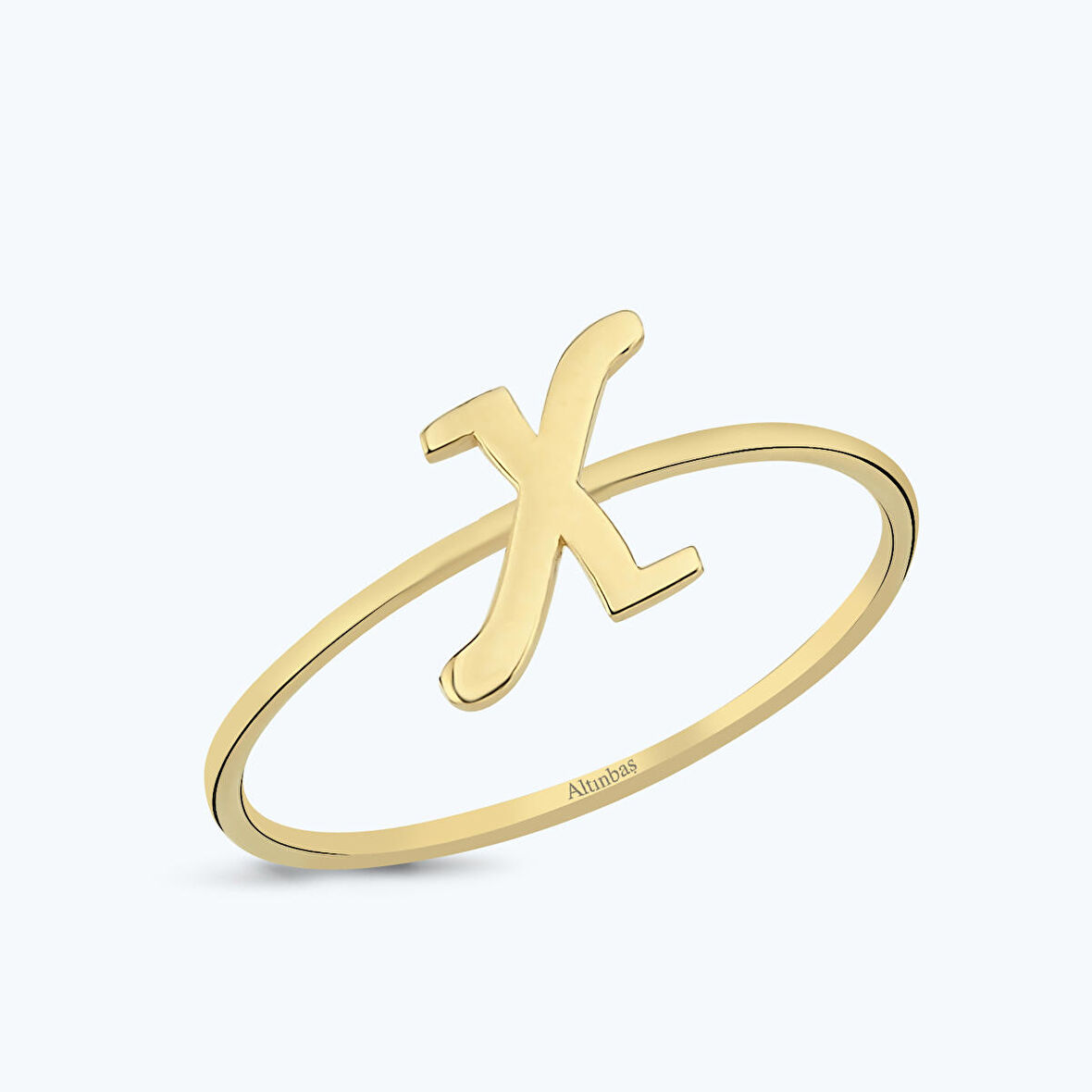 Altın X Harfli Yüzük