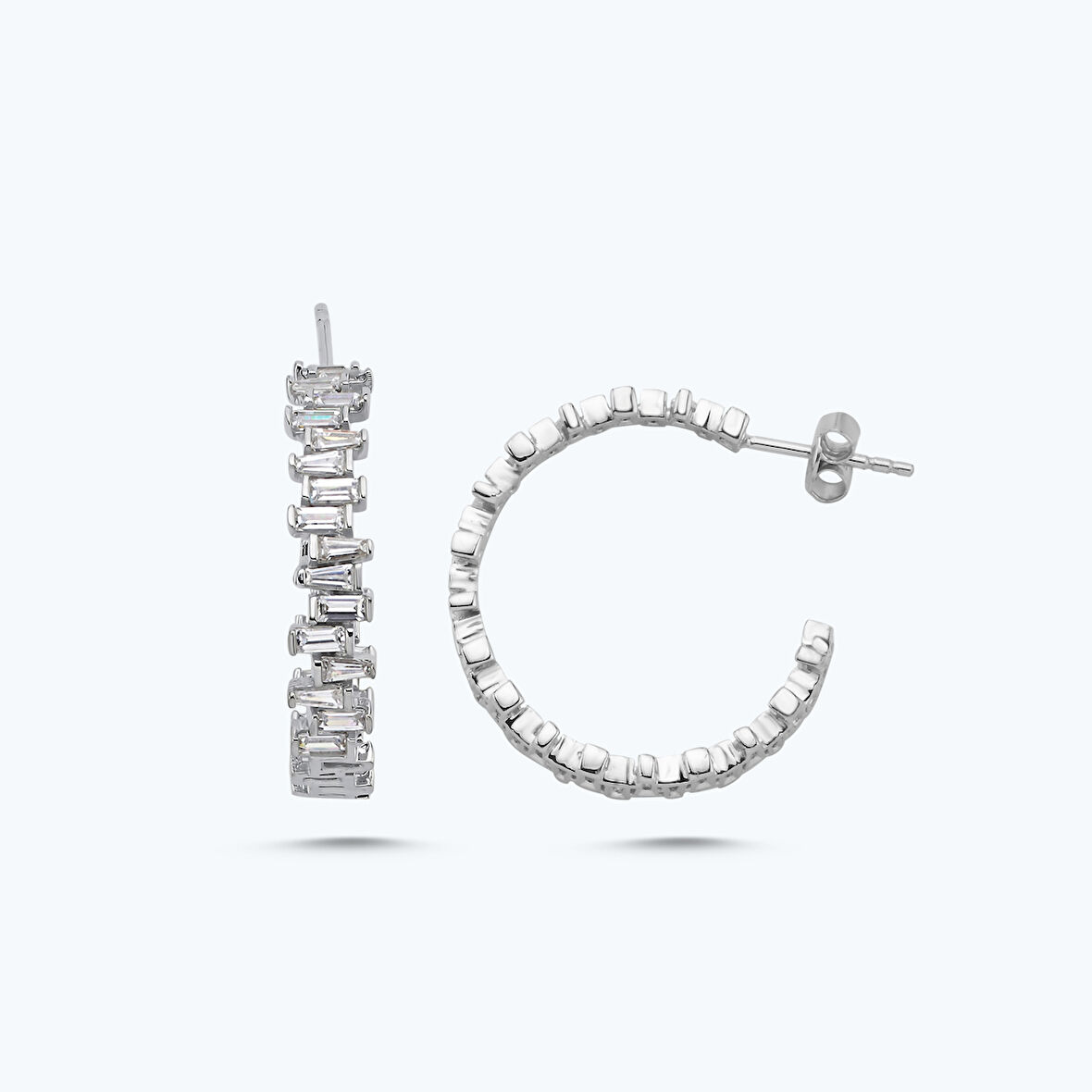 Altın Taşlı Halka Küpe