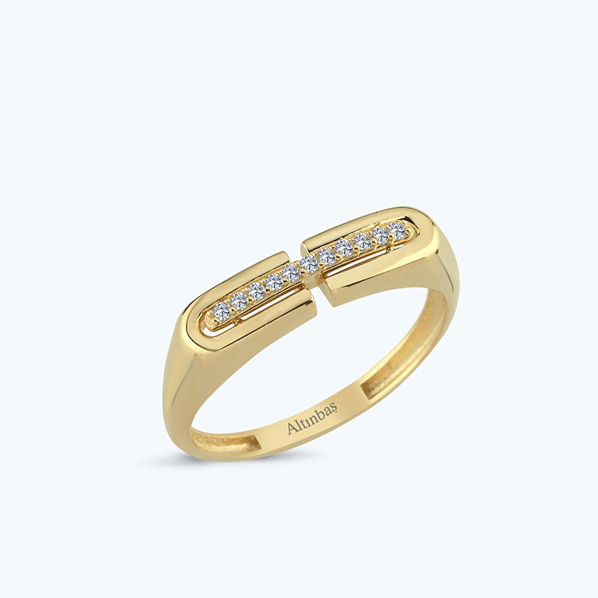 Altın Sıra Taşlı Yüzük