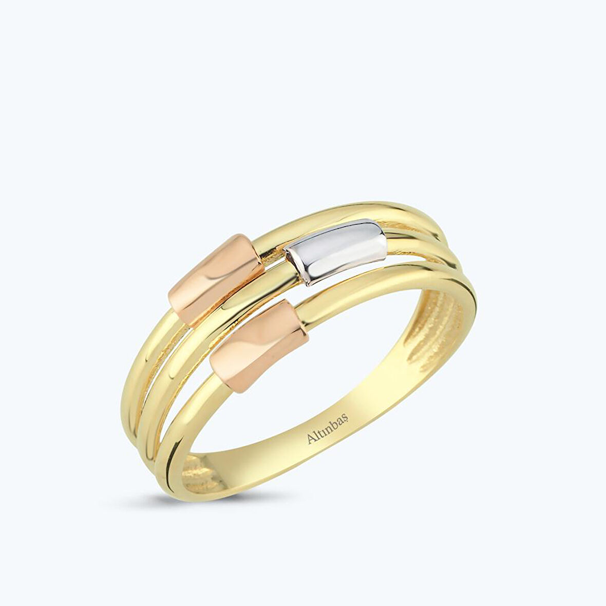 Altın Üç Renkli Yüzük