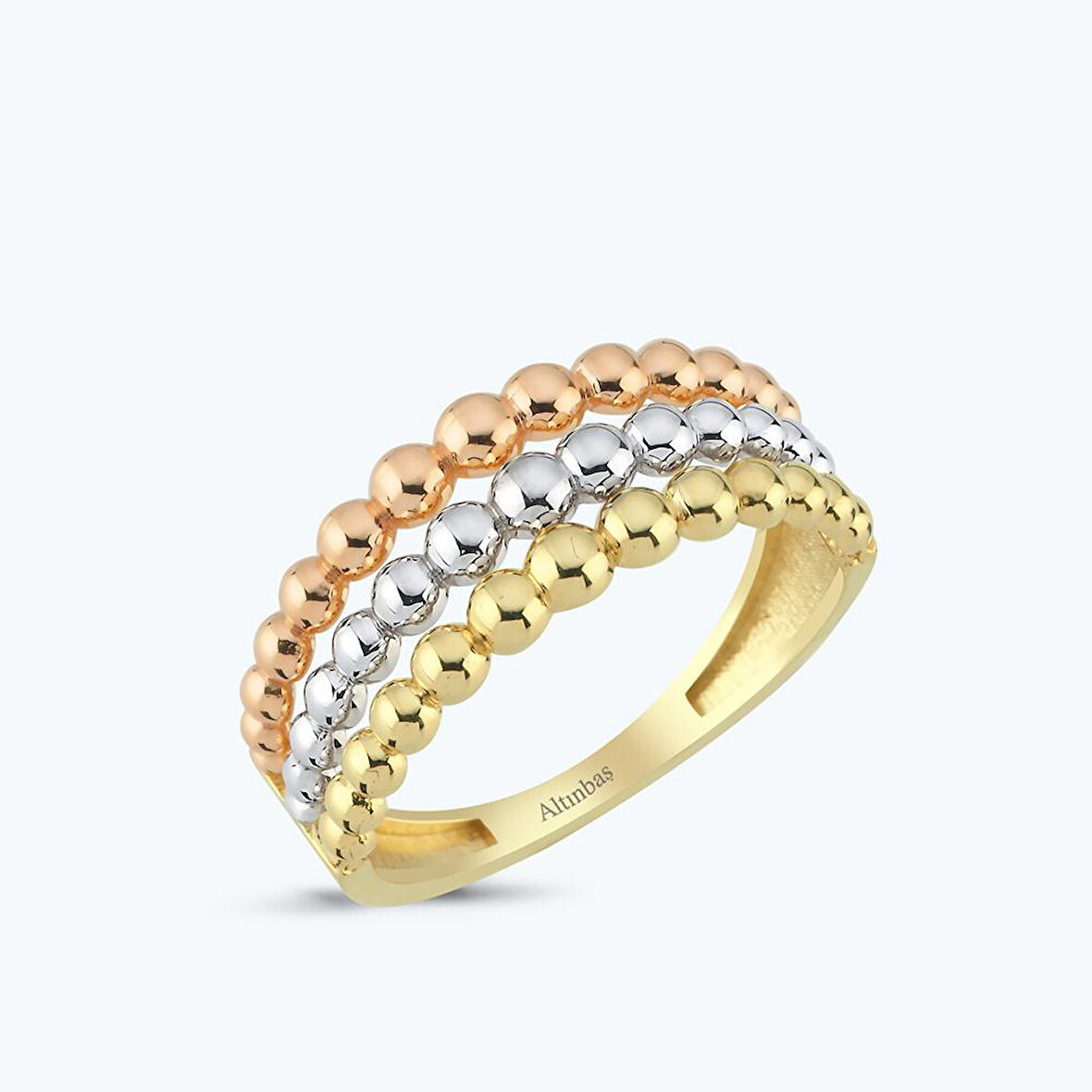 Altın Üç Renk Toplu Yüzük